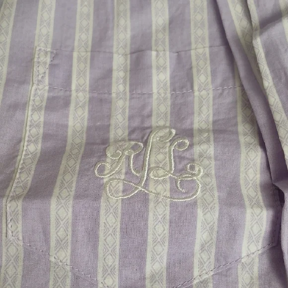 Ralph Lauren Purple Striped Pajama Set - Picture 2 of 6